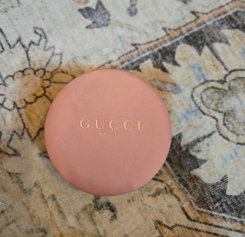 Gucci Beauty Pink Compact Case with Gold Logo